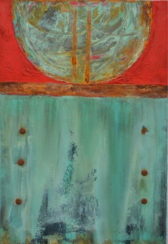 Gudrun Tischler, wonderfulART, Künstler, artist, abstrakte Malerei, Acrylfarben, Rost, Kupfer, Patina